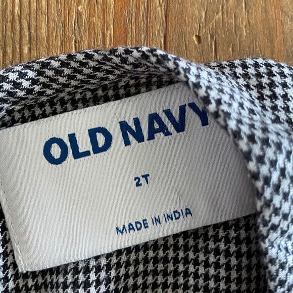 Old Navy Houndstooth Dress Black White Casual Toddler Size 2T - Picture 6 of 10
